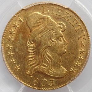 1803/2  U.S. $5 Draped Bust Gold Coin (PCGS)