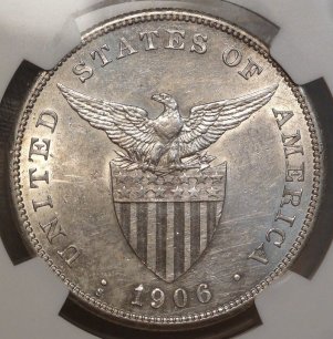 (reverse)Rare 1906-S Philippine Peso (NGC)