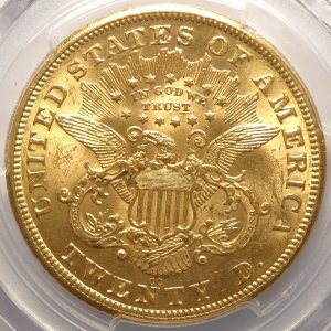(reverse)Old West 1875-CC $20 Carson City Gold MS61 (PCGS)