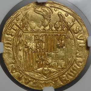 (reverse)Historical 1487 Isabella & Ferdinand Gold Coin