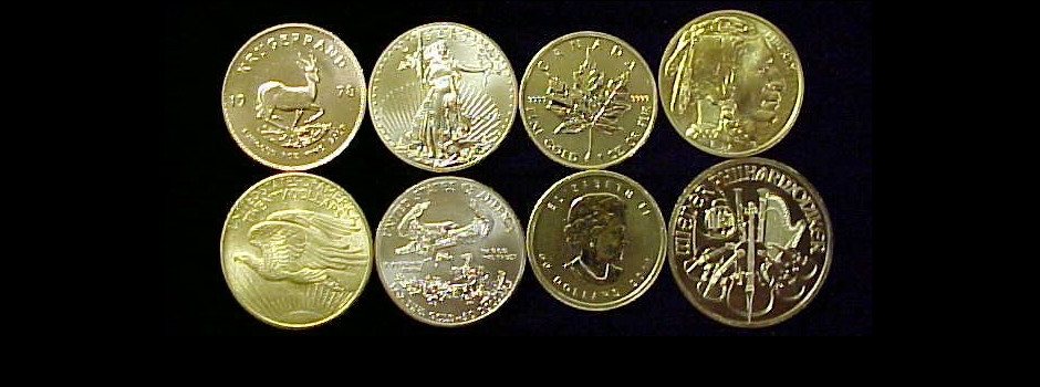 Buy gold coins, Canadian maple leaf, krugerrands and silver coins 